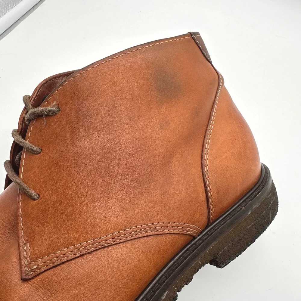 Johnston & Murphy Mens Tan Leather Copeland Chukka Brown Ankle Boots 9M